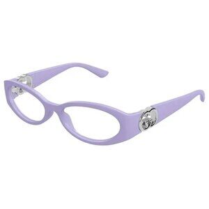 NEW GUCCI OVAL EYEGLASSES GUCCI VIOLET SILVER CLEAR EYEWEAR